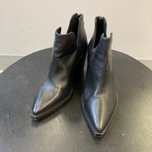 Vince Camuto Black Leather Pointed Toe Ankle Boot